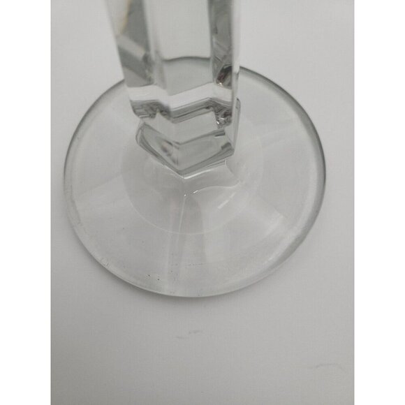 Vintage Cut Crystal and Etched Base Heisey Candlesticks 10 Inch With Diamond H - Picture 4 of 9